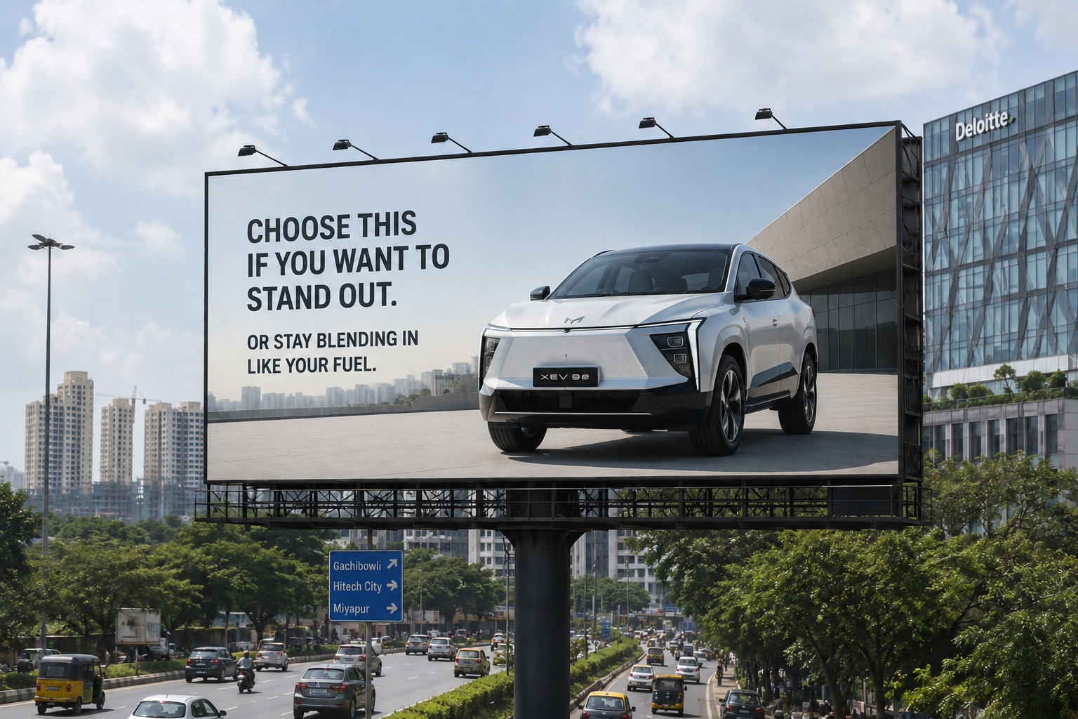 Concept EV brand billboard taking a stance
